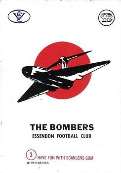 1973 Scanlens VFL - Club Stickers #3 The Bombers Front